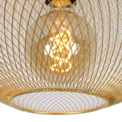 Deckenleuchte Mesh, trapezförmig, gold