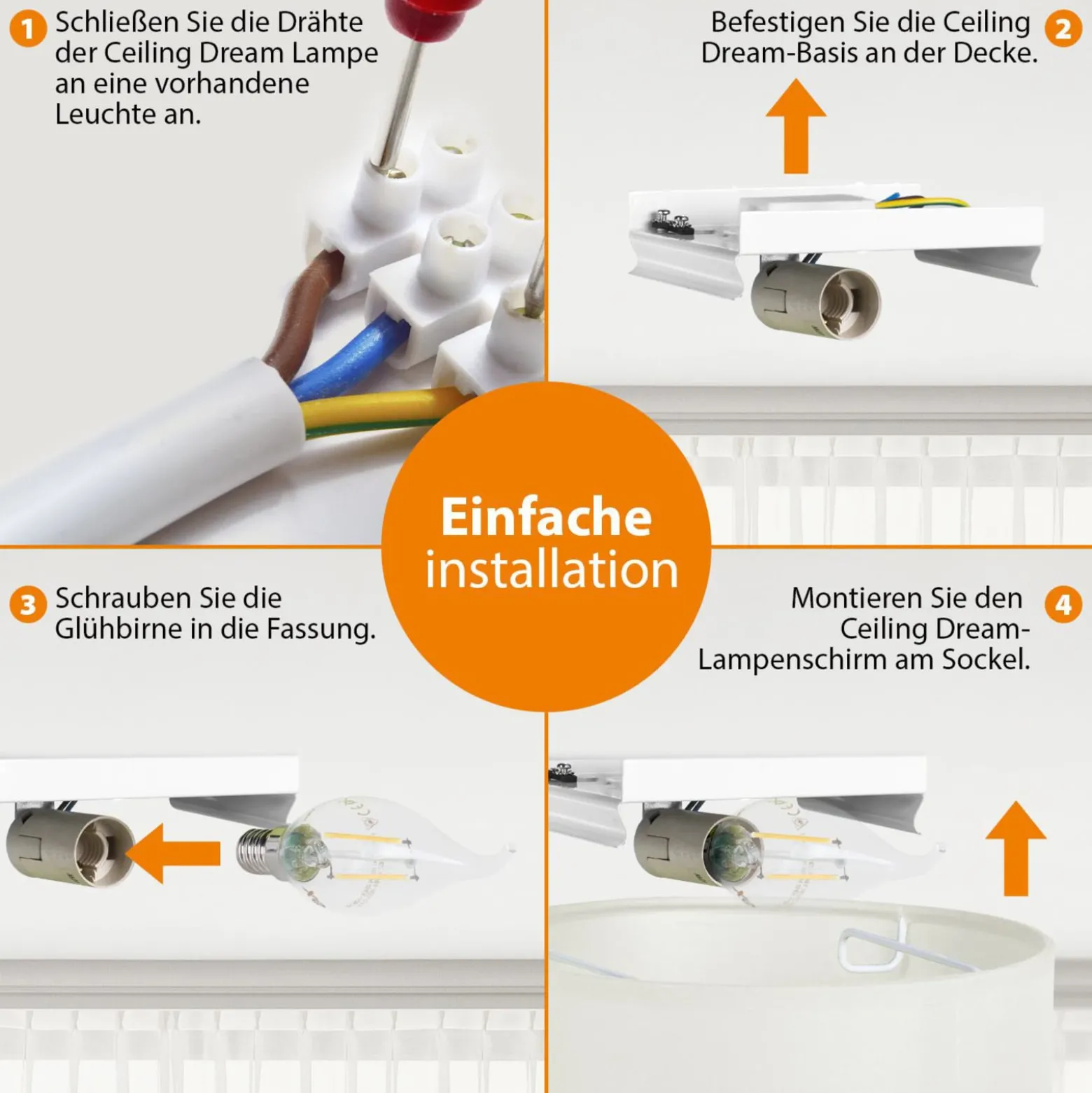 Deckenleuchte Mia, schwarz, Ø 60 cm
