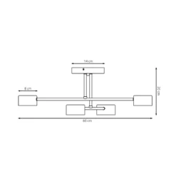 Deckenleuchte Modus 4, Stahl, vierflammig, GX53, schwarz