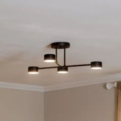 Deckenleuchte Modus 4, Stahl, vierflammig, GX53, schwarz