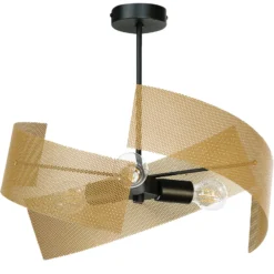 Deckenleuchte Moira, goldfarben/schwarz, Ø 47 cm, 3-flammig