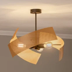 Deckenleuchte Moira, goldfarben/schwarz, Ø 47 cm, 3-flammig