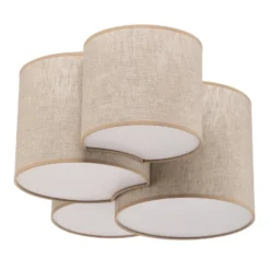 Deckenleuchte Mona Nature, 4-flg. Leinen natur