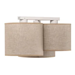Deckenleuchte Mona Nature, 3-flg., Leinen natur