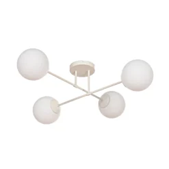 Deckenleuchte Moon, 80 cm, 4-flammig, sandfarben, Glas, E27