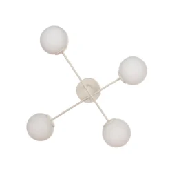 Deckenleuchte Moon, 80 cm, 4-flammig, sandfarben, Glas, E27