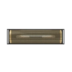 Deckenleuchte Nohales, Länge 64 cm, schwarz/messing, 2-flg.