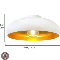 Deckenleuchte Olli, weiß/gold Ø 40 cm, Metall, E27
