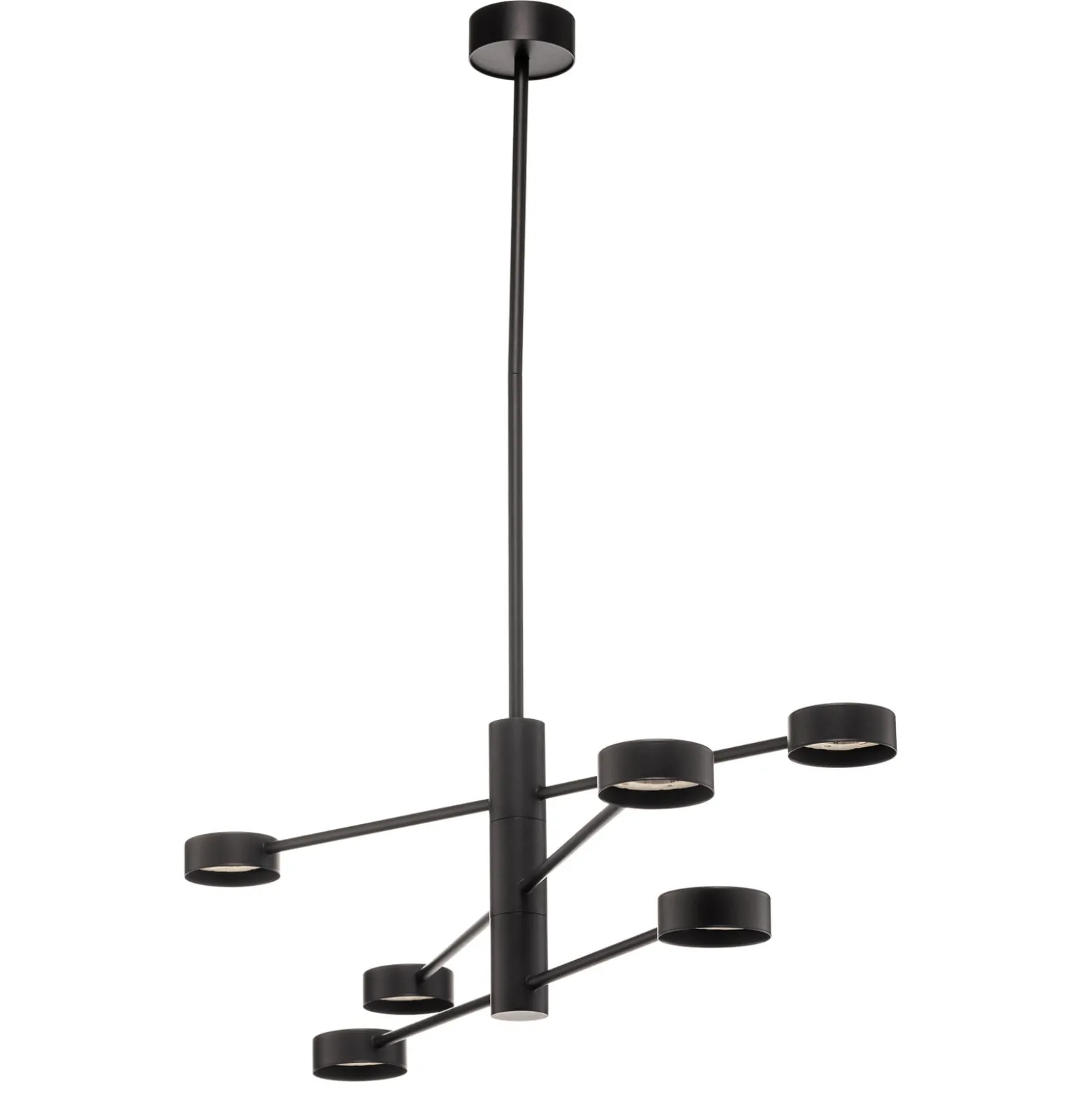 Deckenleuchte Orbit VI, schwarz, sechsflammig