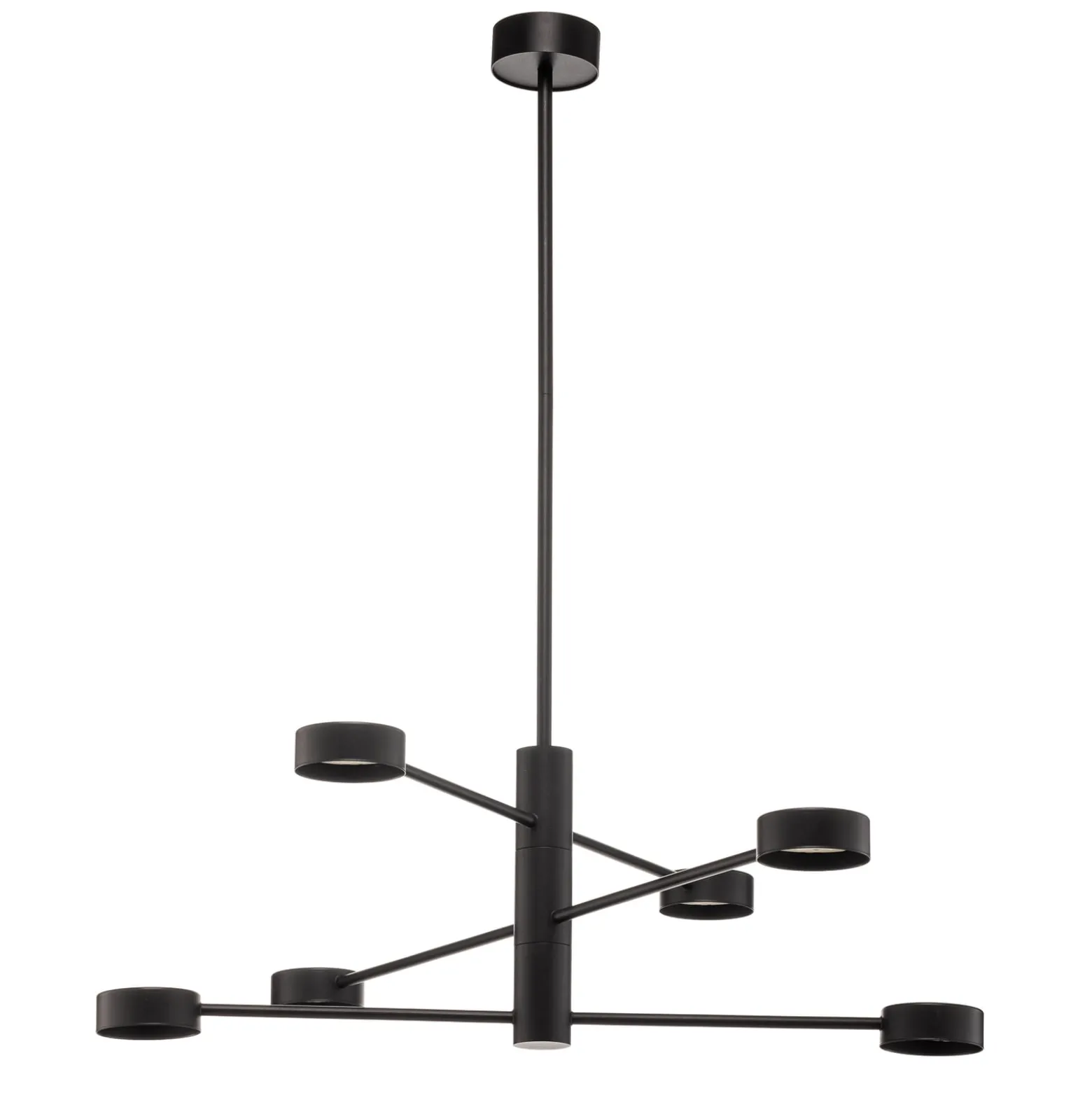 Deckenleuchte Orbit VI, schwarz, sechsflammig