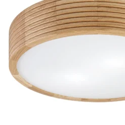 Deckenleuchte Oro, Eichenholz/Glas, Ø 38 cm, E27