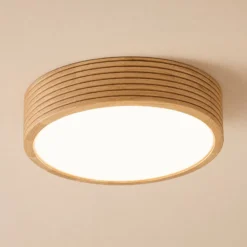 Deckenleuchte Oro, Eichenholz/Glas, Ø 38 cm, E27