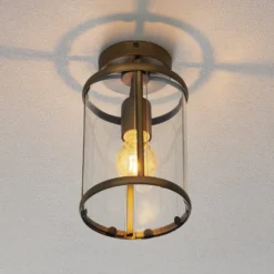 Deckenleuchte Pimpernel, bronze, Metall, Glas