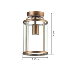 Deckenleuchte Pimpernel, bronze, Metall, Glas