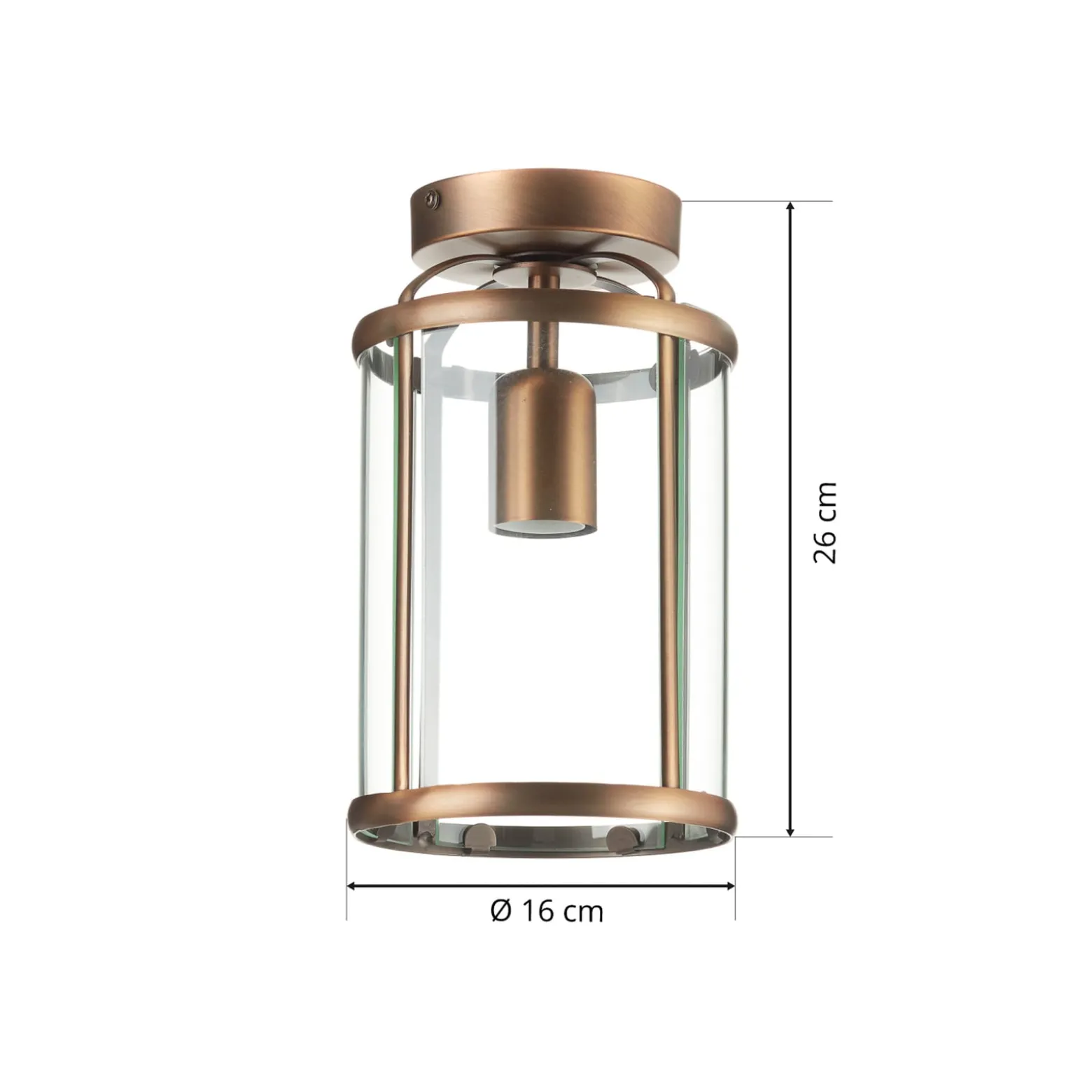 Deckenleuchte Pimpernel, bronze, Metall, Glas