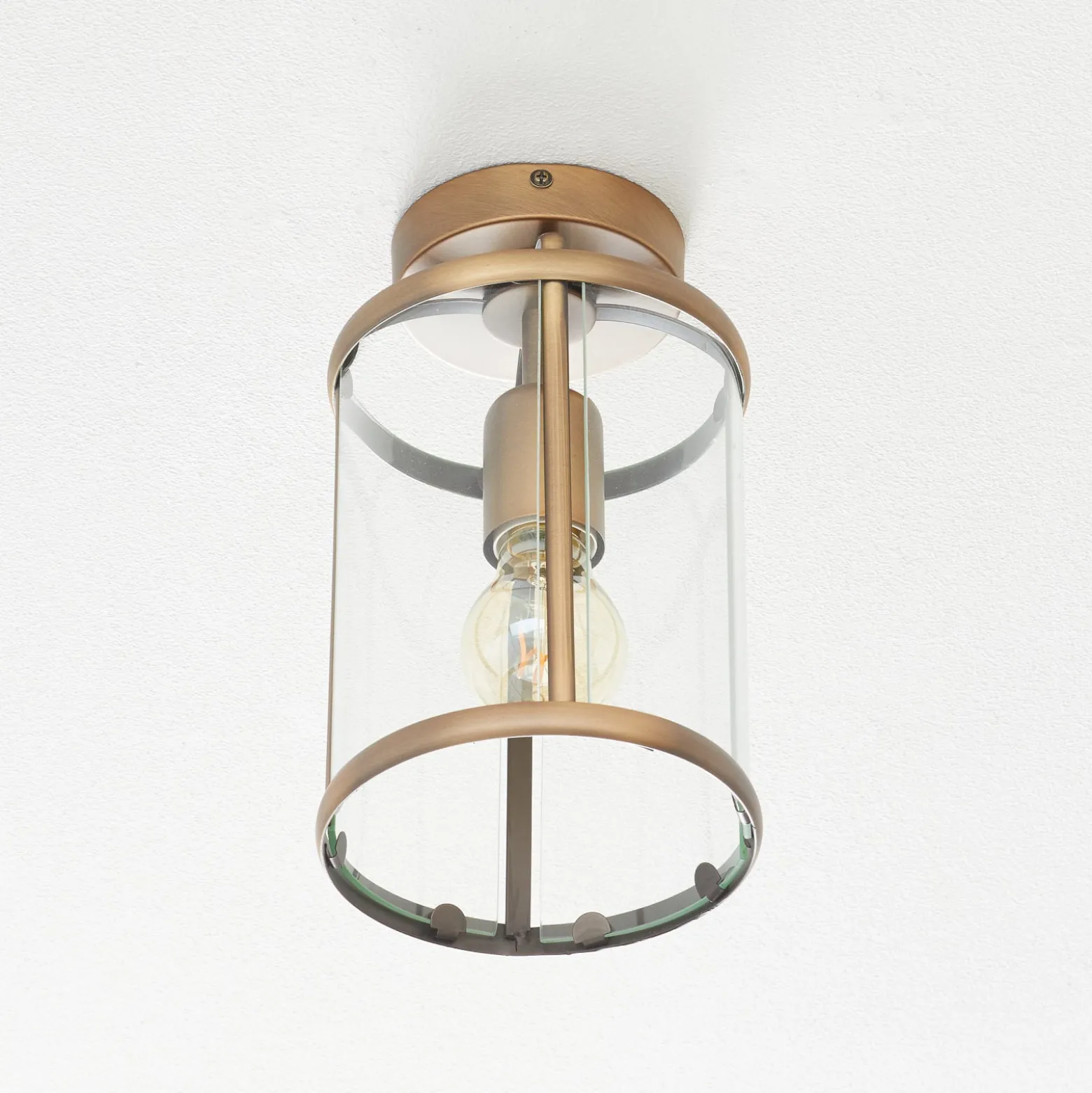 Deckenleuchte Pimpernel, bronze, Metall, Glas