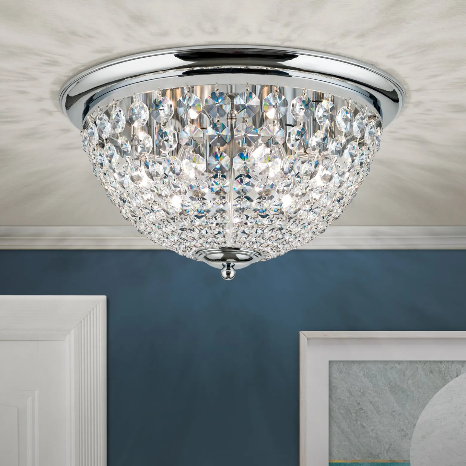 Deckenleuchte Plafond, chrom/transparent, Ø 47 cm