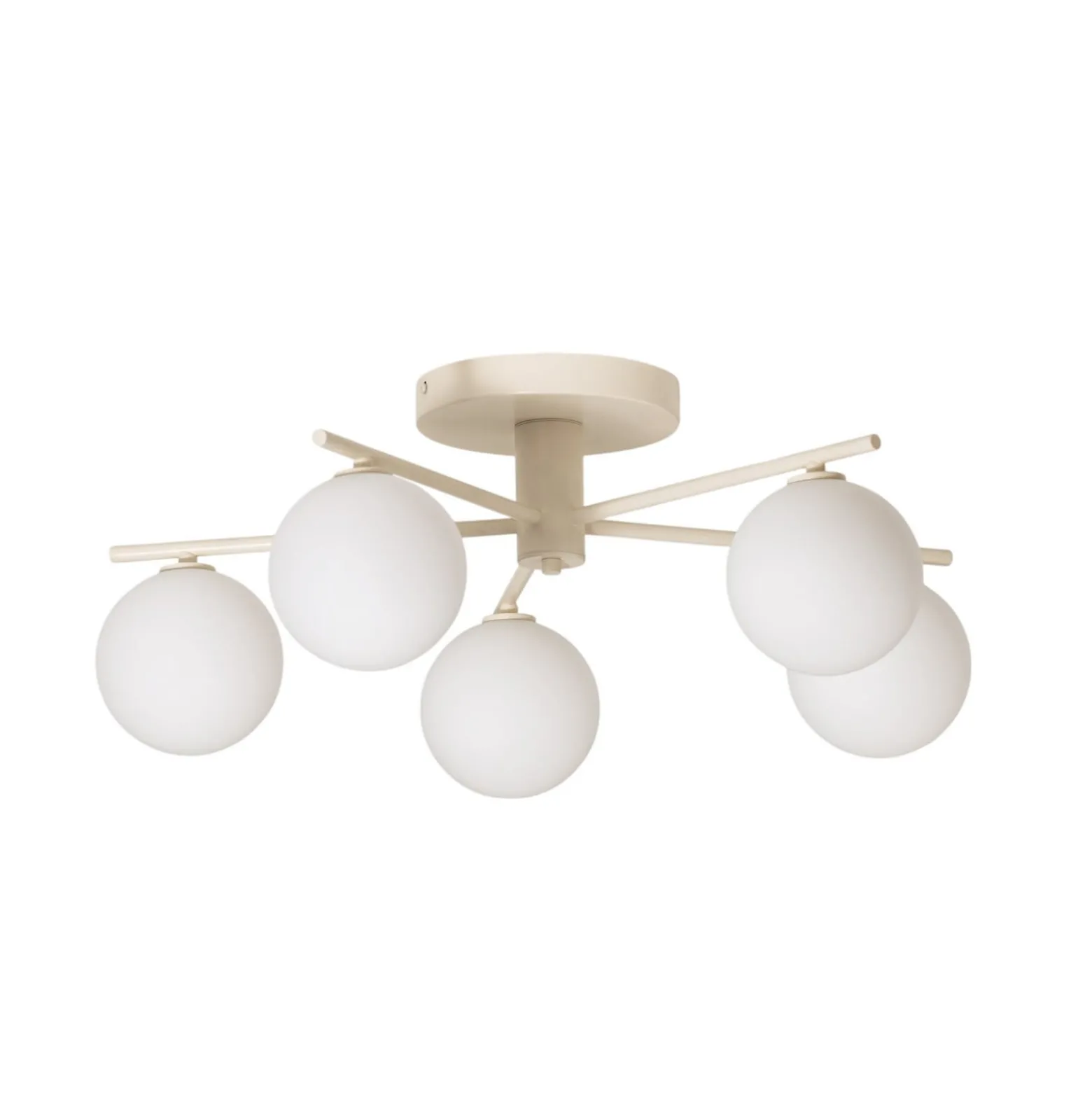 Deckenleuchte Prato, creme, Glas, 5-flammig