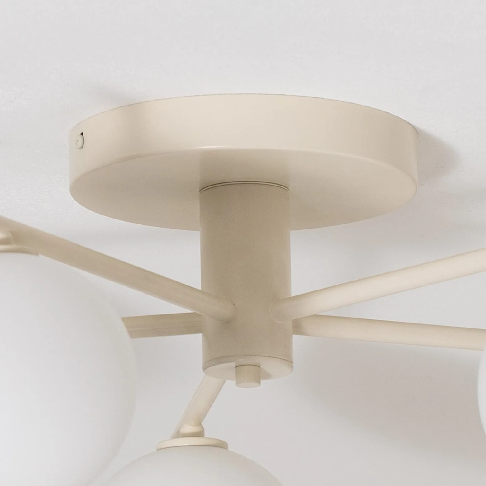 Deckenleuchte Prato, creme, Glas, 5-flammig