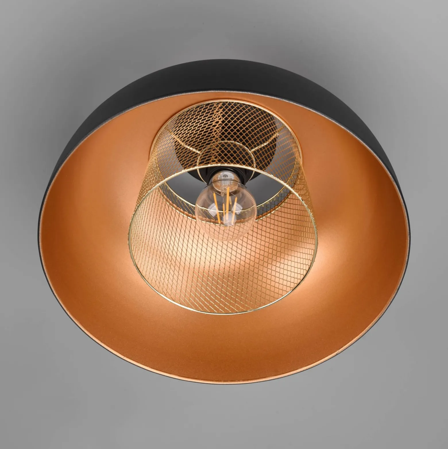 Deckenleuchte Punch, schwarz/gold, Ø 35 cm