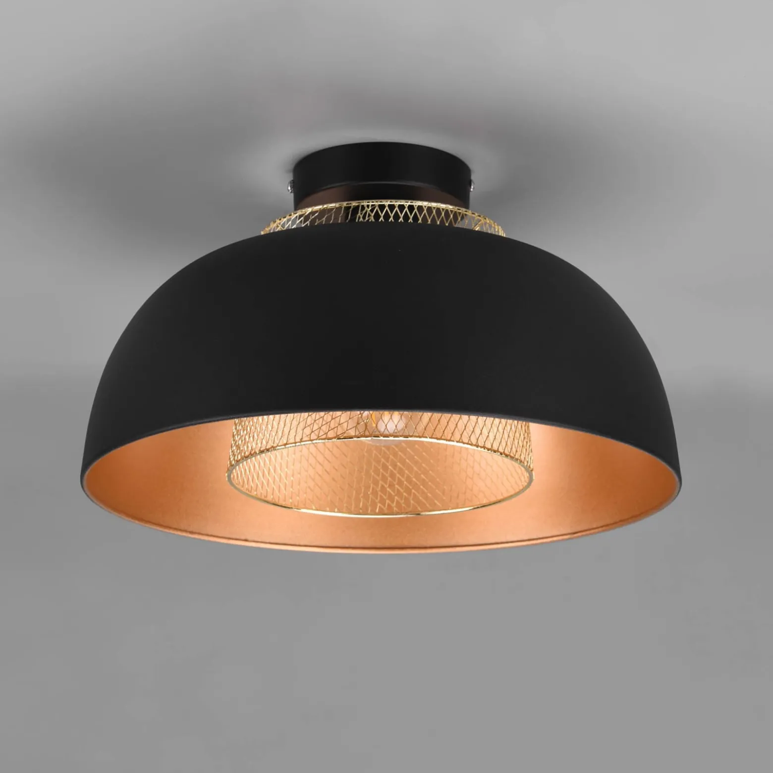 Deckenleuchte Punch, schwarz/gold, Ø 35 cm