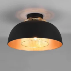 Deckenleuchte Punch, schwarz/gold, Ø 35 cm