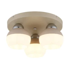 Deckenleuchte Ragusa, Ø 31 cm sand/weiß, Metall/Glas 3-flg.