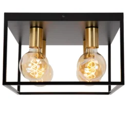 Deckenleuchte Ruben, schwarz, 36 cm, 4-flammig, Metall, E27
