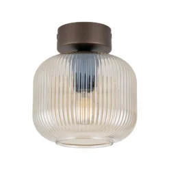 Deckenleuchte Salvia, braun/cognac, Glas, Ø 15 cm, E14