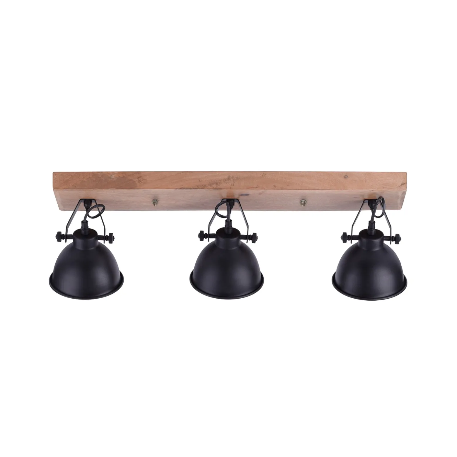 Deckenleuchte Samia, 3-flammig, Mangoholz, schwarz
