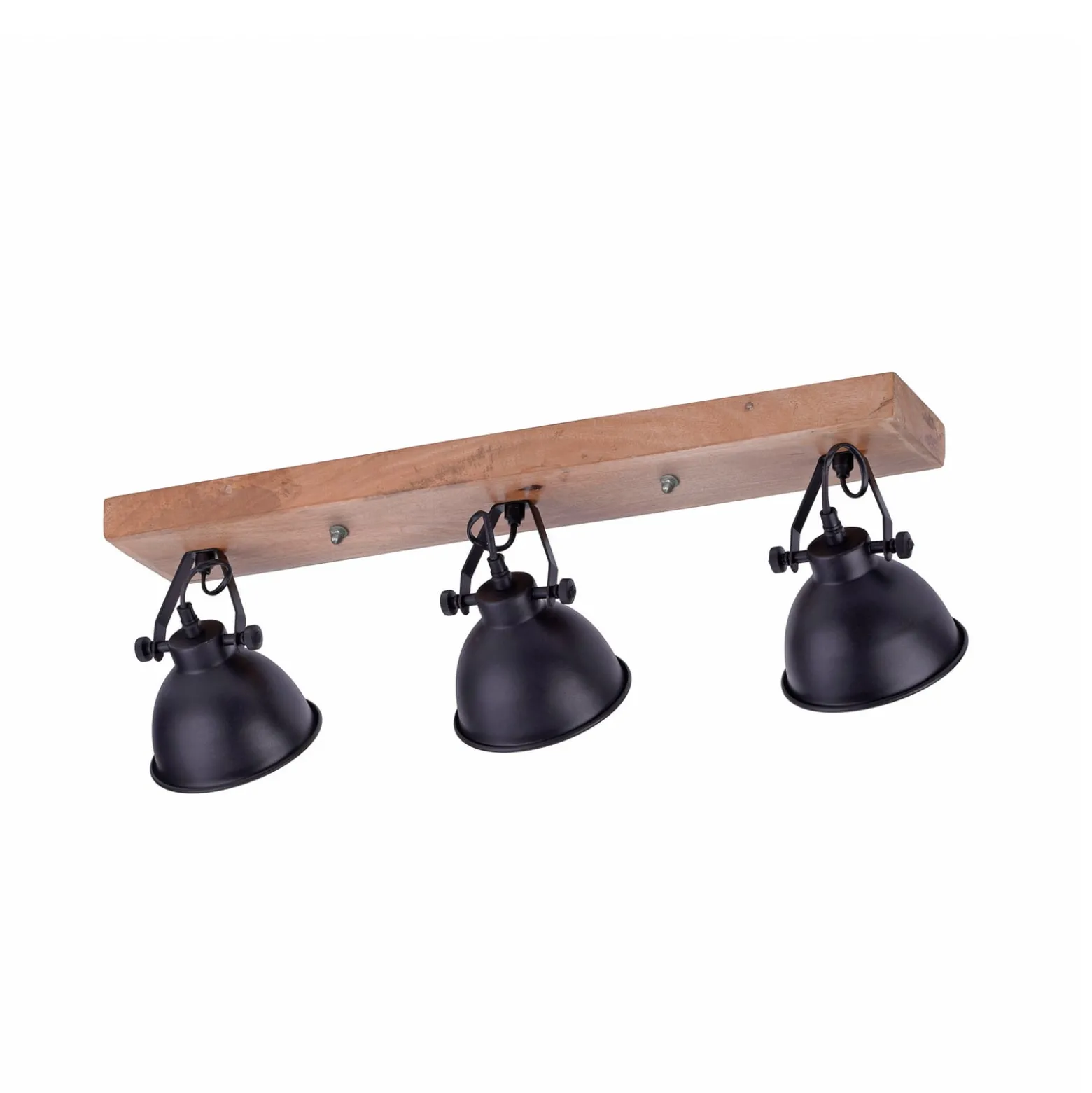 Deckenleuchte Samia, 3-flammig, Mangoholz, schwarz