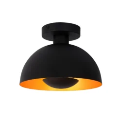Deckenleuchte Siemon aus Stahl, Ø 25 cm, schwarz