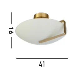 Deckenleuchte Sundial, goldfarben/opalweiß, Stahl, Glas, E27