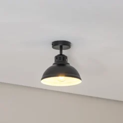 Deckenleuchte Sven, 1-flammig, schwarz, Stahl, E27