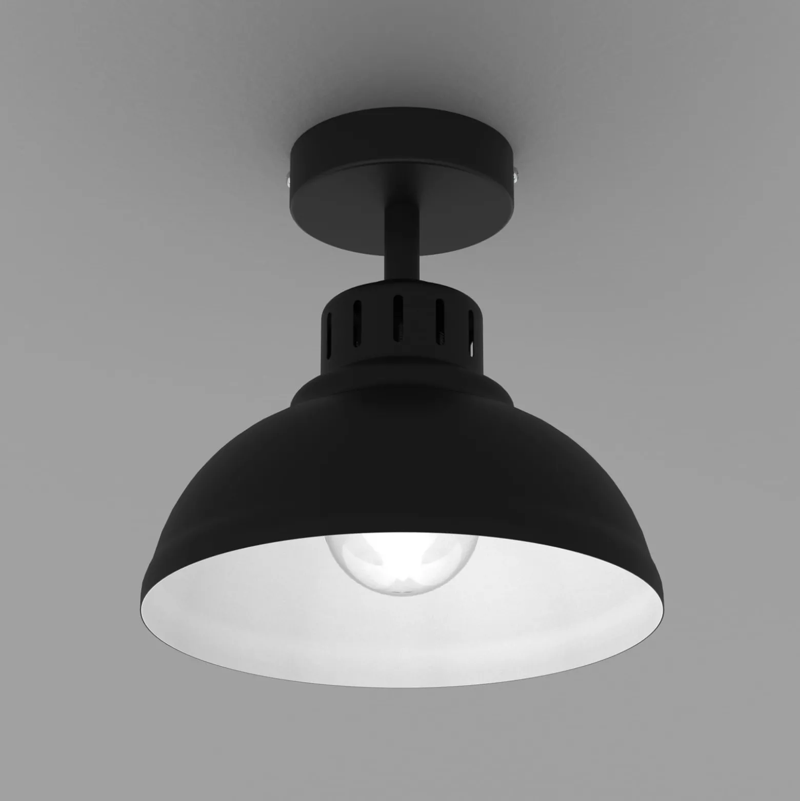 Deckenleuchte Sven, 1-flammig, schwarz, Stahl, E27