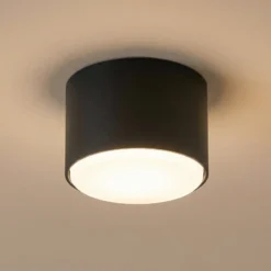 Deckenleuchte Tubo S, schwarz, Stahl, Ø 8 cm, GX53