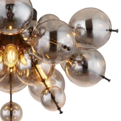 Deckenleuchte Udo, rauchgrau, Ø 55 cm, Glas