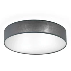 Deckenleuchte Ufo mit Leinenschirm, grau