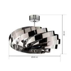 Deckenleuchte Vento, chromium-nickelfarben, Ø 60 cm, Metall
