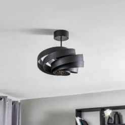 Deckenleuchte Vento, schwarz, Ø 40 cm, Metall, E27