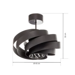 Deckenleuchte Vento, schwarz, Ø 40 cm, Metall, E27