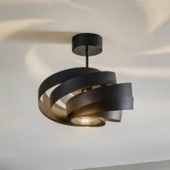 Deckenleuchte Vento, schwarz, Ø 40 cm, Metall, E27