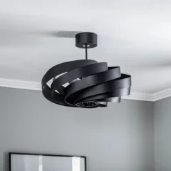 Deckenleuchte Vento, schwarz, Ø 50 cm, Metall, E27
