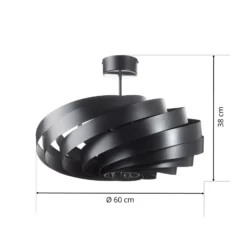 Deckenleuchte Vento, schwarz, Ø 60 cm, Metall, E27