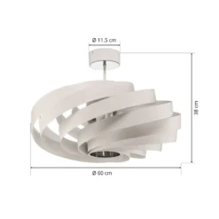 Deckenleuchte Vento, weiß, Ø 60 cm, Metall, E27