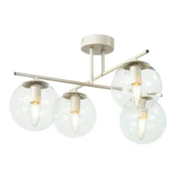 Deckenleuchte Zoe, beige, Länge 51 cm, Glas, 4-flammig, E14