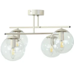 Deckenleuchte Zoe, beige, Länge 51 cm, Glas, 4-flammig, E14