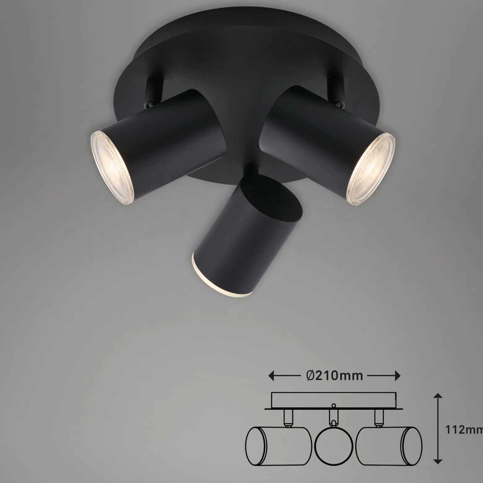 Deckenspot Banyo Splash GU10 IP44 rund dreiflammig