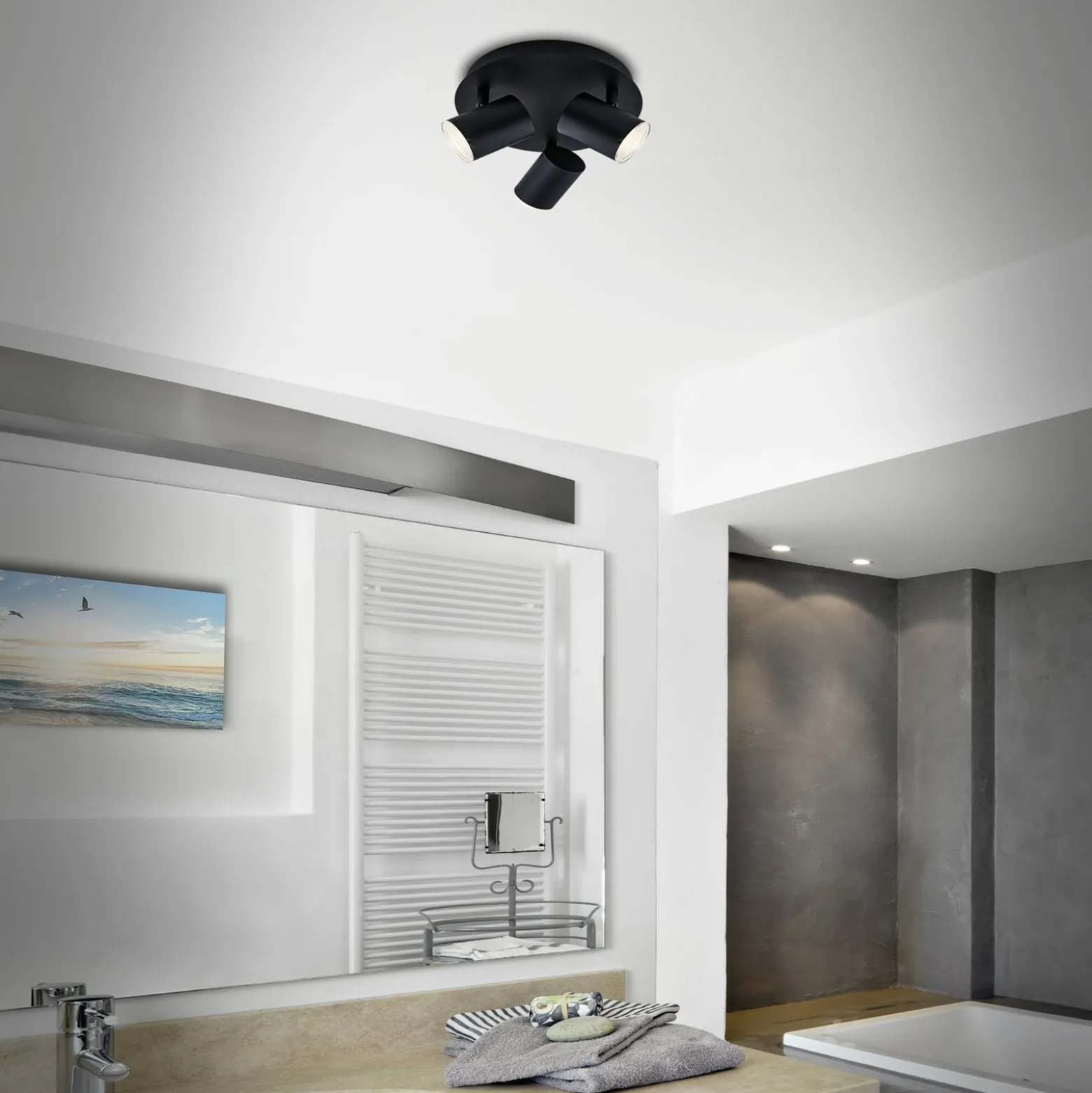 Deckenspot Banyo Splash GU10 IP44 rund dreiflammig