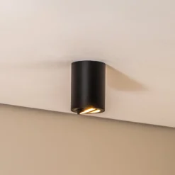 Deckenspot Bima, rund schwarz